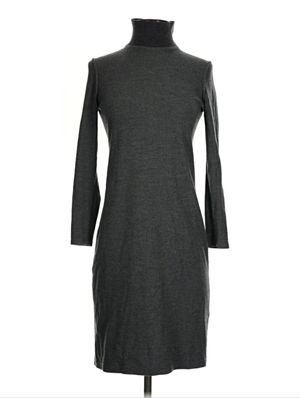 RAG & BONE CHARCOAL TURTLENECK LONG SLEEVE KNIT DRESS